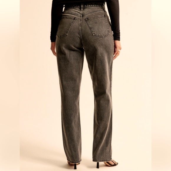 NWT Abercrombie & Fitch Curve Love Ultra High Rise 90s Straight Jean Sz 34 Black - Picture 14 of 14